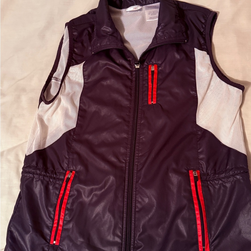 Gray & pink wind break and mesh vest